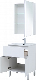 Aquanet Мебель для ванной Алвита New 60 1 ящик 2 дверцы белая матовая – фотография-4
